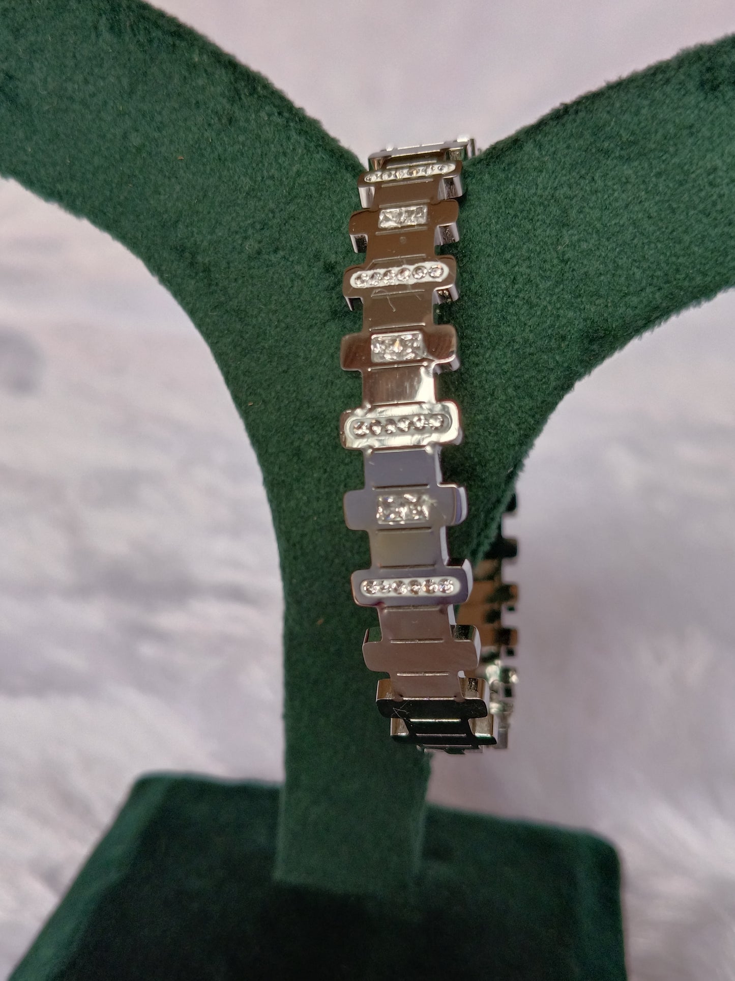 Stainless Steel Kada with Stones