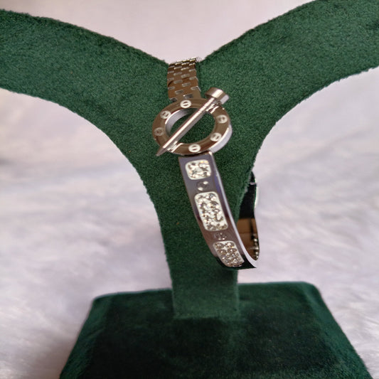 Stainless Steel Bracelet with Stones