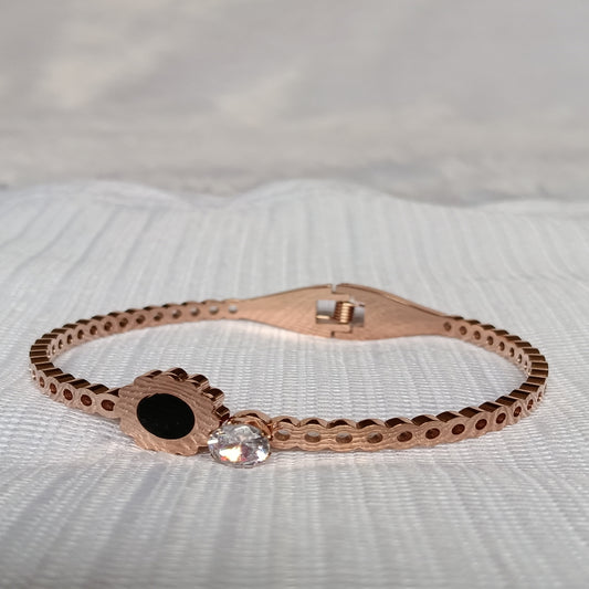 Stainless Steel Bracelet with Rose Gold Plating