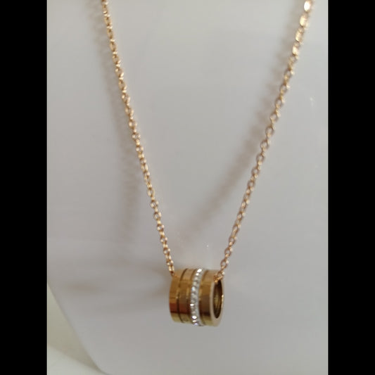 Chain Pendant with Gold Plated Rings