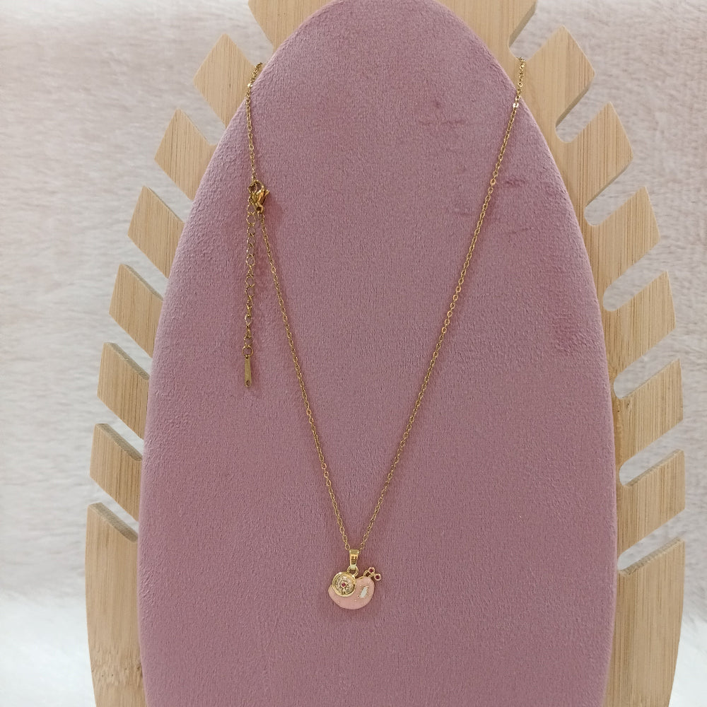 Chain Pendant with Light Pink Heart Shape