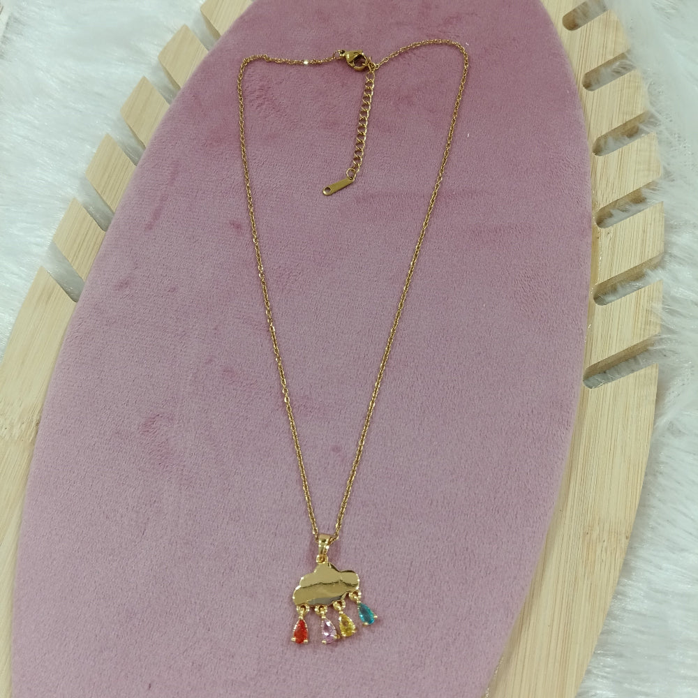 Chain Pendant with Multicolor Stones