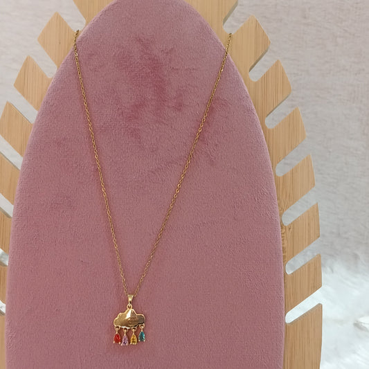 Chain Pendant with Multicolor Stones