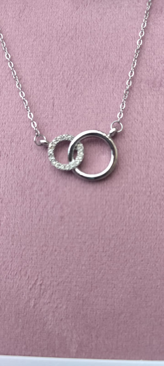 Chain Pendant with Earrings Silver Finish