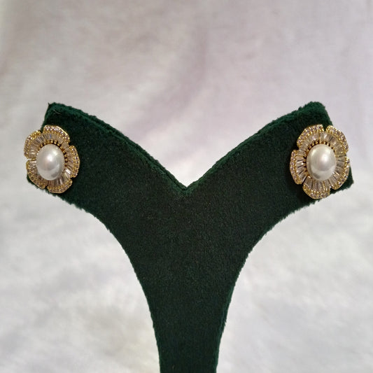 Earrings with Stones & Moti Embedded