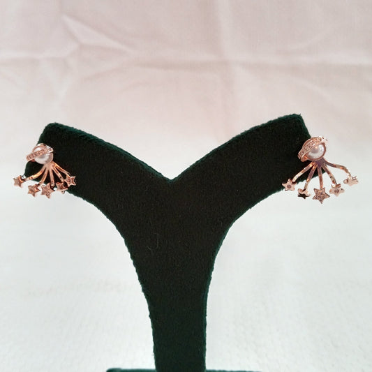 Rose Gold Earrings with Star Design