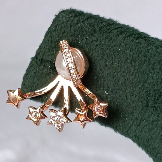 Rose Gold Earrings with Star Design