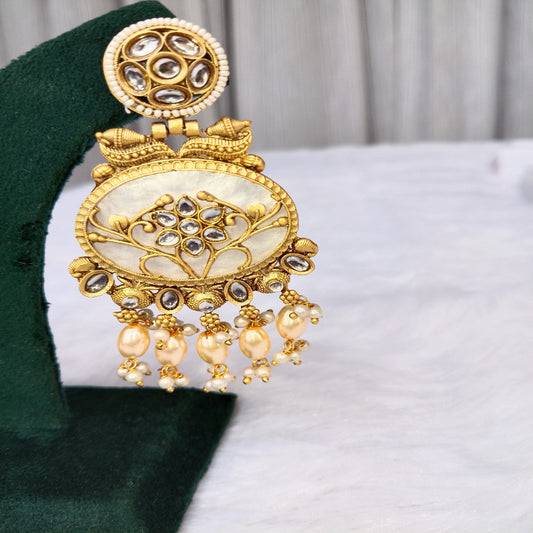 Traditional Long Earrings with Stones