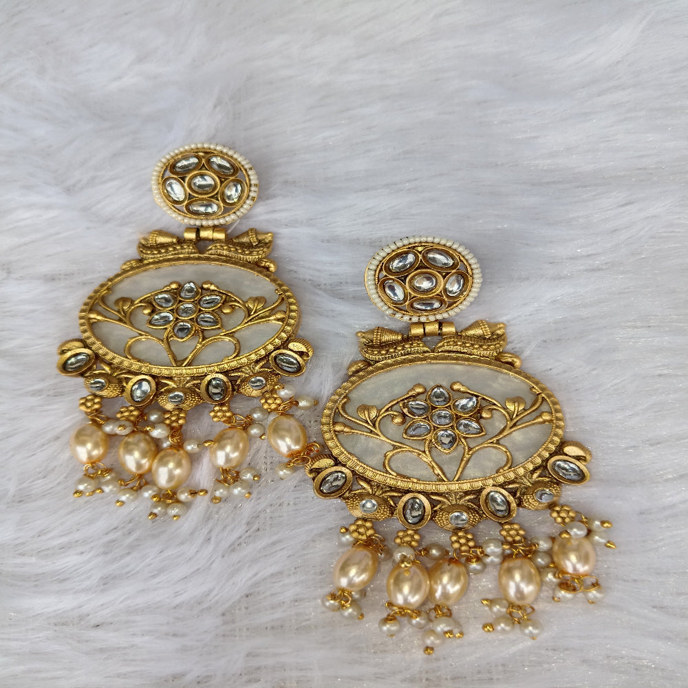 Traditional Long Earrings with Stones