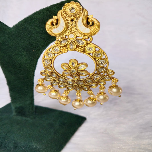 Traditional Long Earrings with Stones
