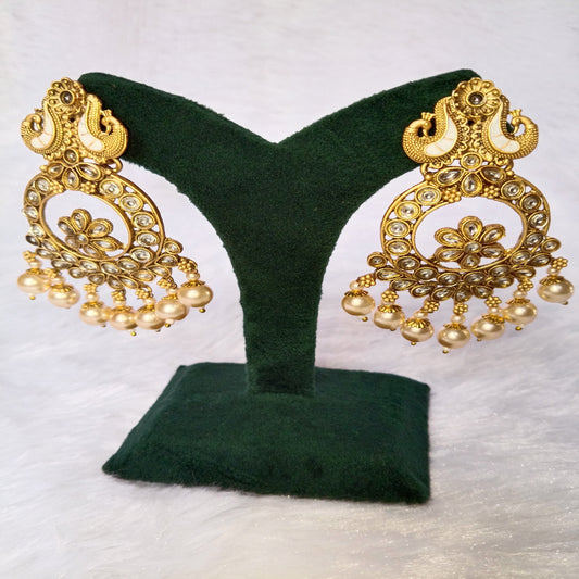 Traditional Long Earrings with Stones
