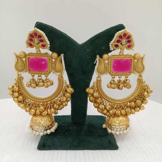 Kashmiri Earrings with Square Stones