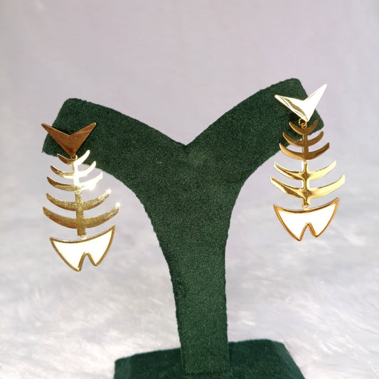 Earrings with Golden Finish & Ship Design