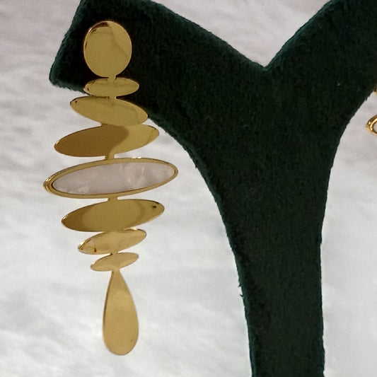 Earrings with Golden Finish & Spiral Design