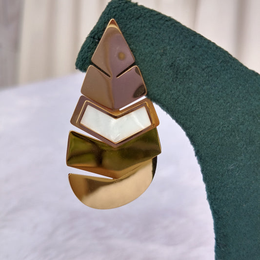 Earrings with Golden Finish & Geometric Design