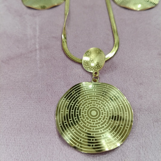 Anti Tarnish Necklace with Earrings (Light Weight)