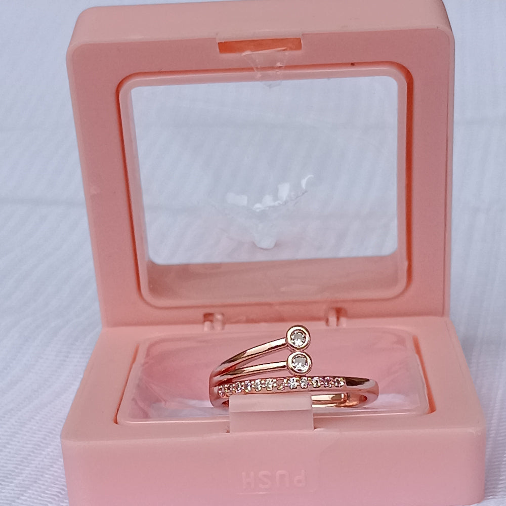 Adjustable Finger Ring with Stones