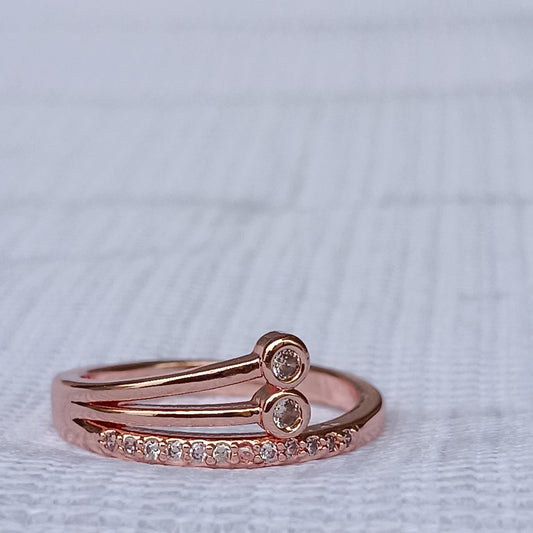 Adjustable Finger Ring with Stones