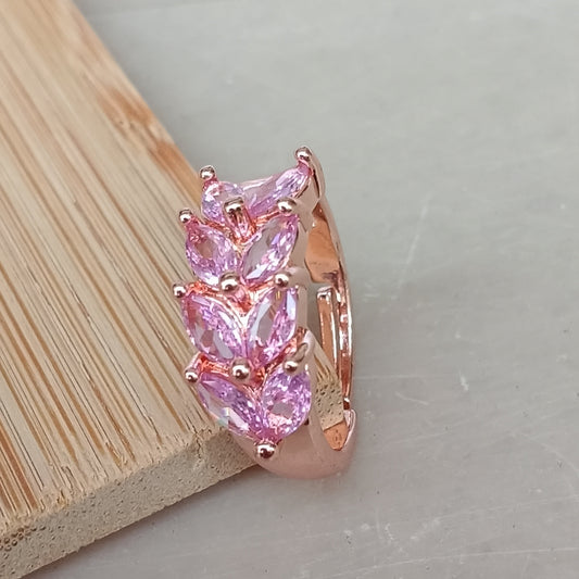 Adjustable Finger Ring with Pink Color Stones