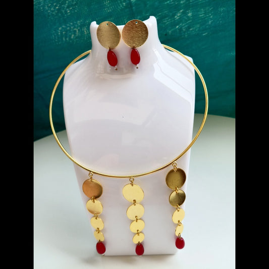 Brass Hasli with Earrings