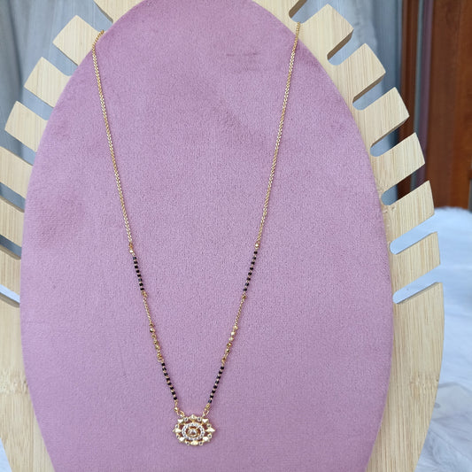 Short Mangalsutra with Stones in Center