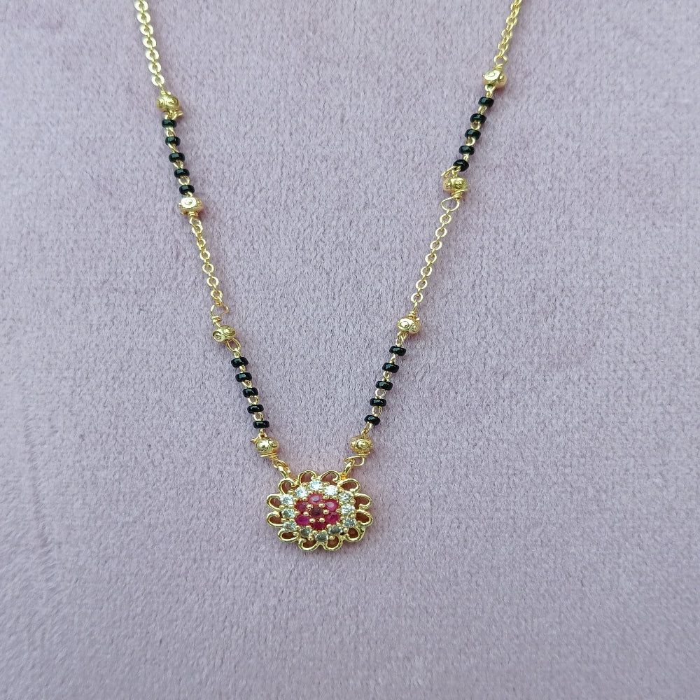 Short Mangalsutra with Stones in Center