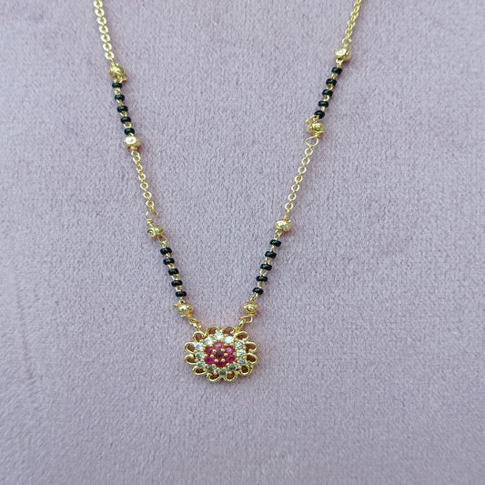 Short Mangalsutra with Stones in Center