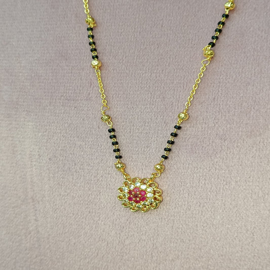 Short Mangalsutra with Stones in Center