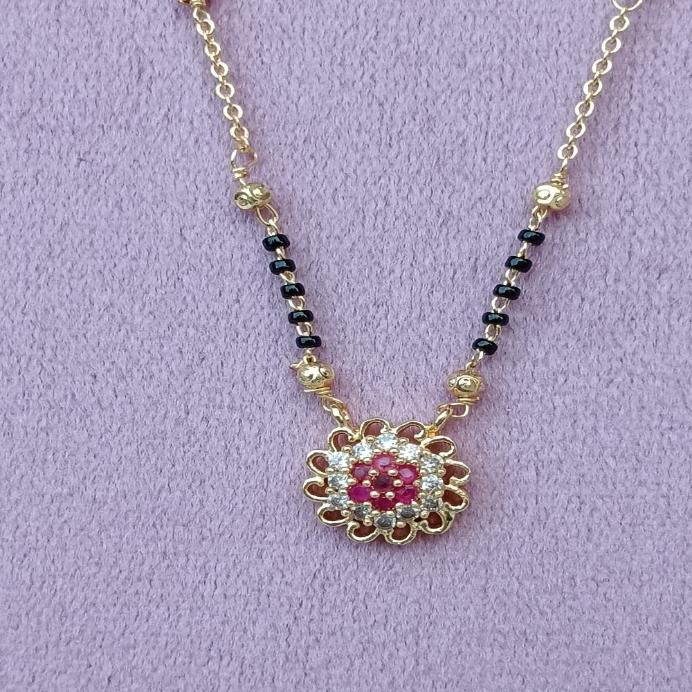 Short Mangalsutra with Stones in Center