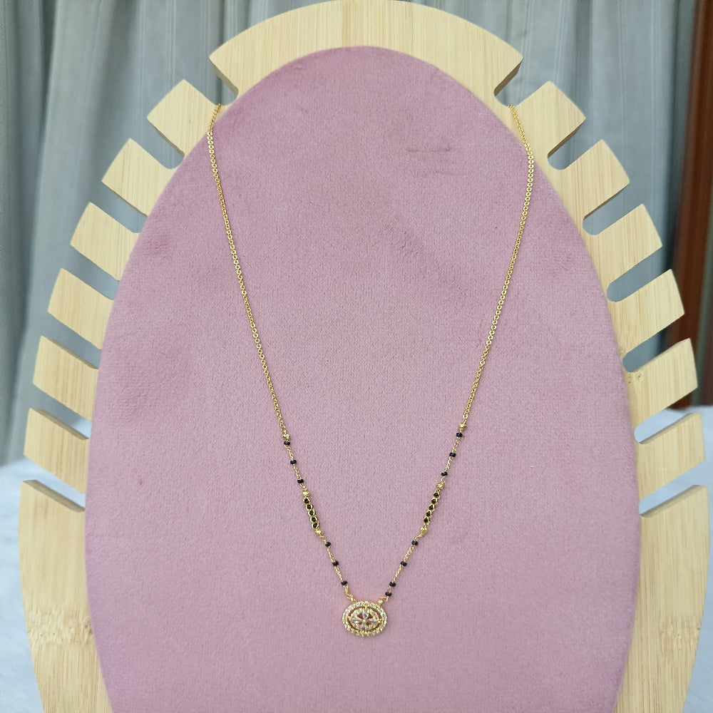 Short Mangalsutra with Crystal Stones Pendant