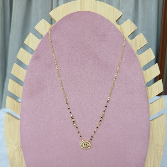 Short Mangalsutra with Crystal Stones Pendant
