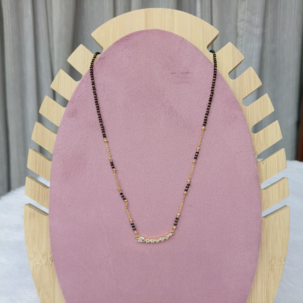 Short Mangalsutra with Crytal Color Stones