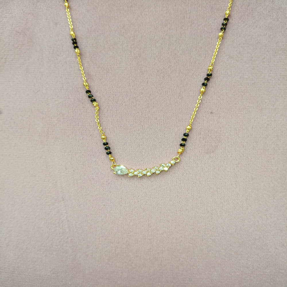 Short Mangalsutra with Crytal Color Stones