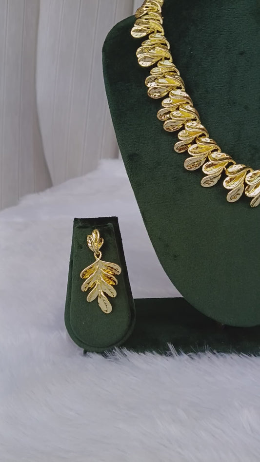 Anti Tarnish Necklace with Earrings