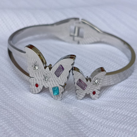 Stainless Steel Bracelet with Stones