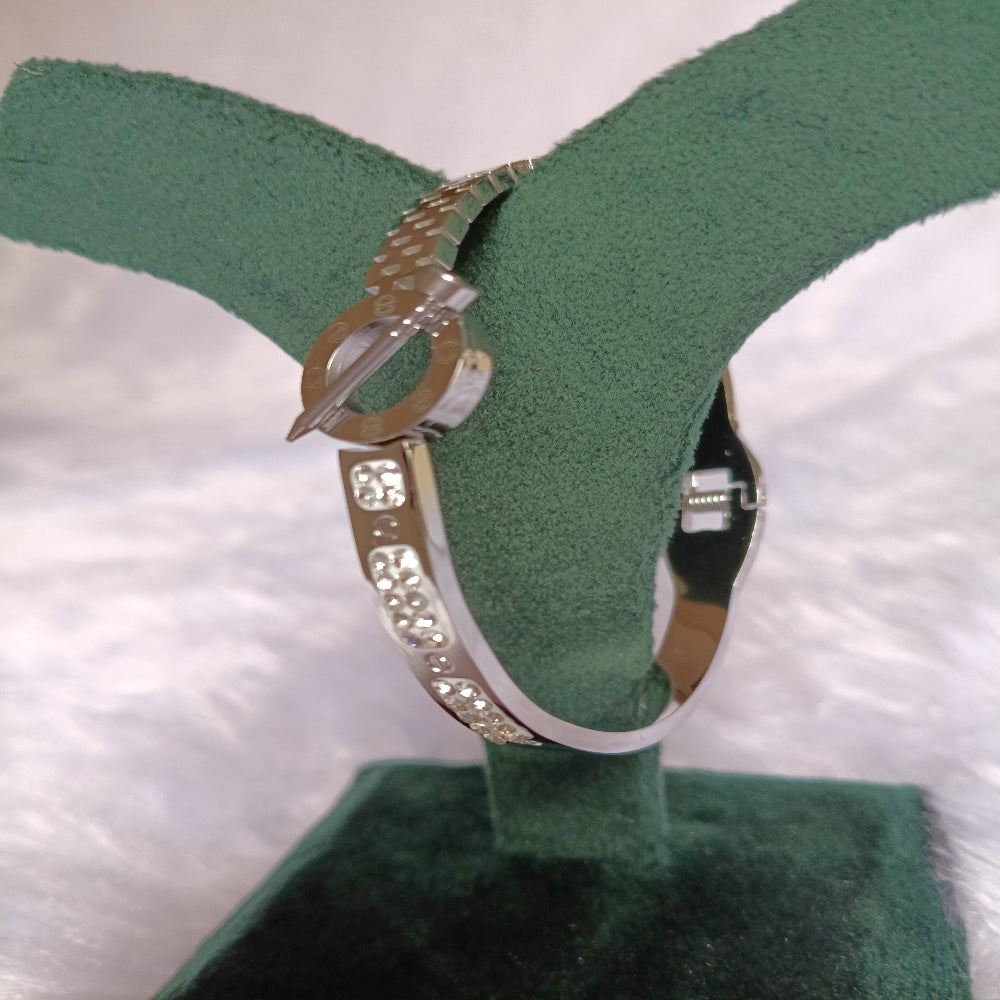 Stainless Steel Bracelet with Stones