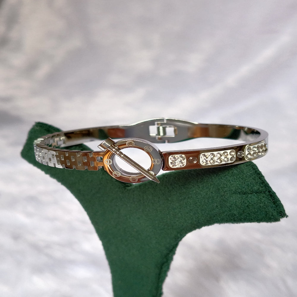 Stainless Steel Bracelet with Stones