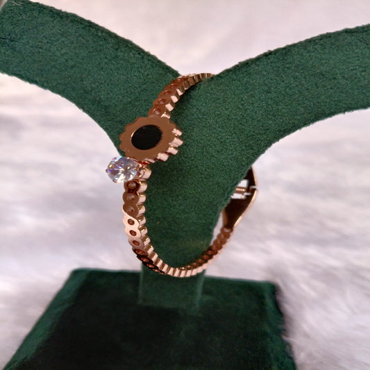 Stainless Steel Bracelet with Rose Gold Plating
