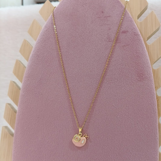 Chain Pendant with Light Pink Heart Shape