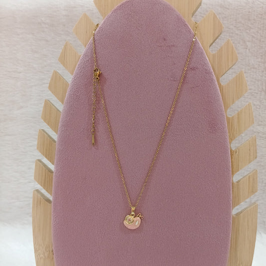 Chain Pendant with Light Pink Heart Shape