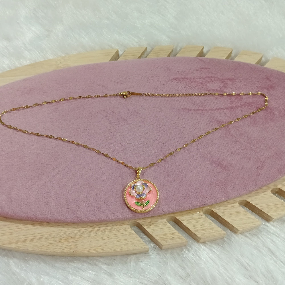 Chain Pendant with Floral Design
