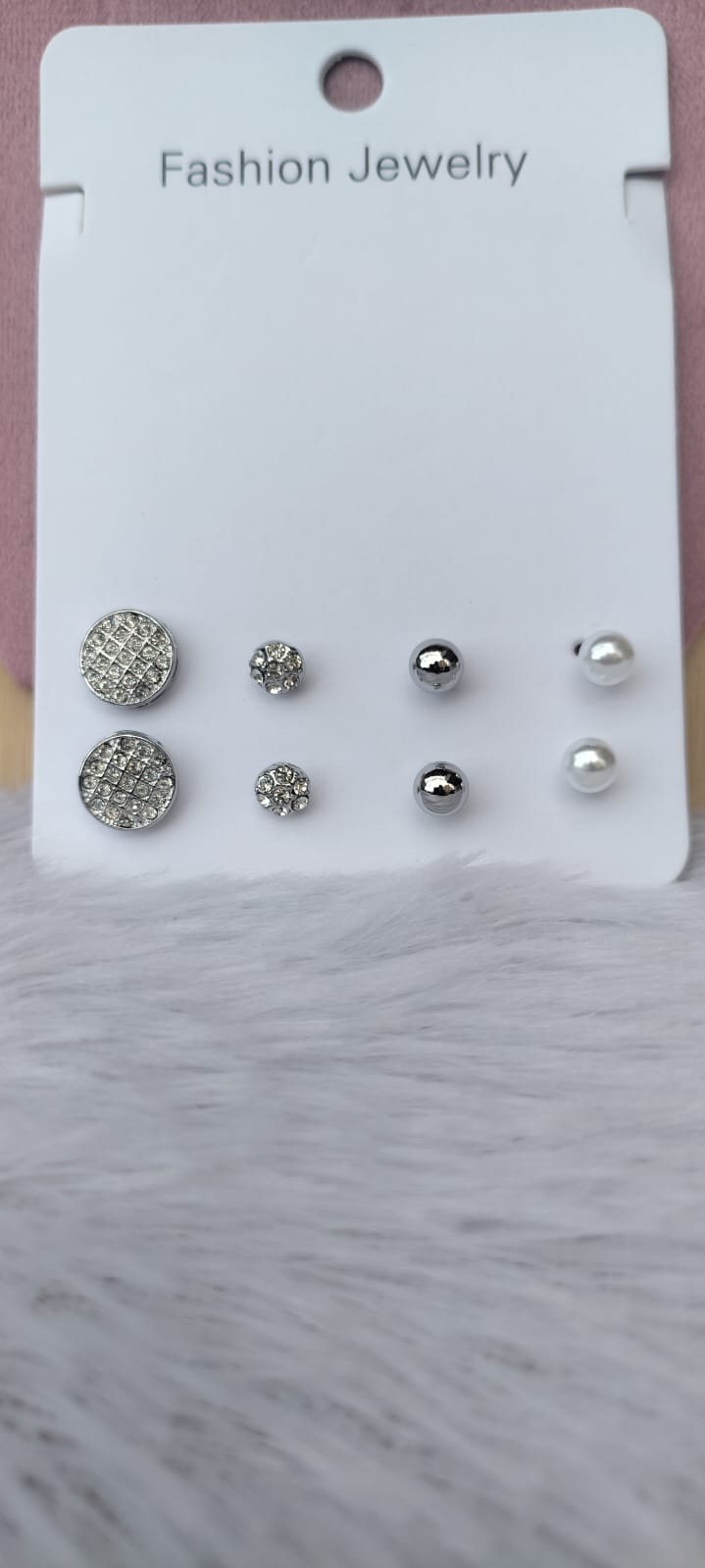 Chain Pendant with Earrings Silver Finish