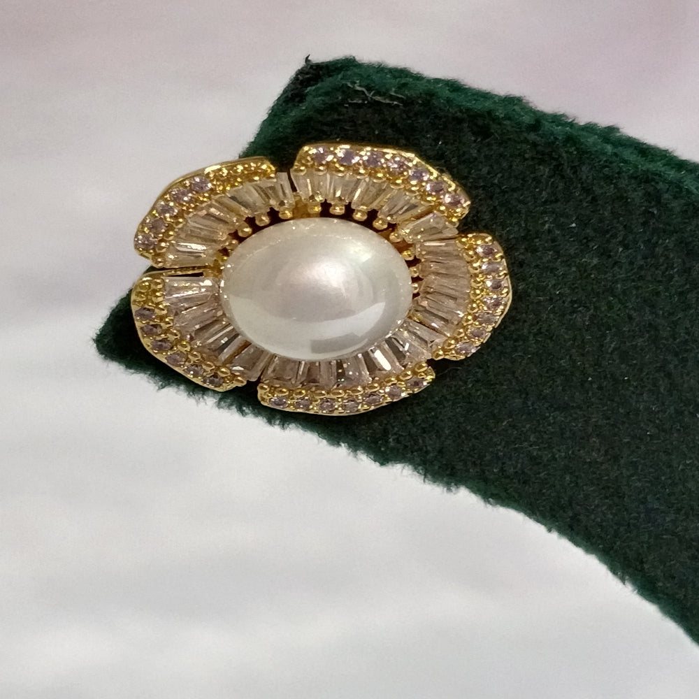 Earrings with Stones & Moti Embedded
