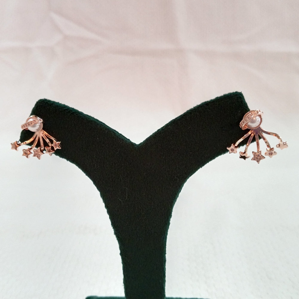 Rose Gold Earrings with Star Design