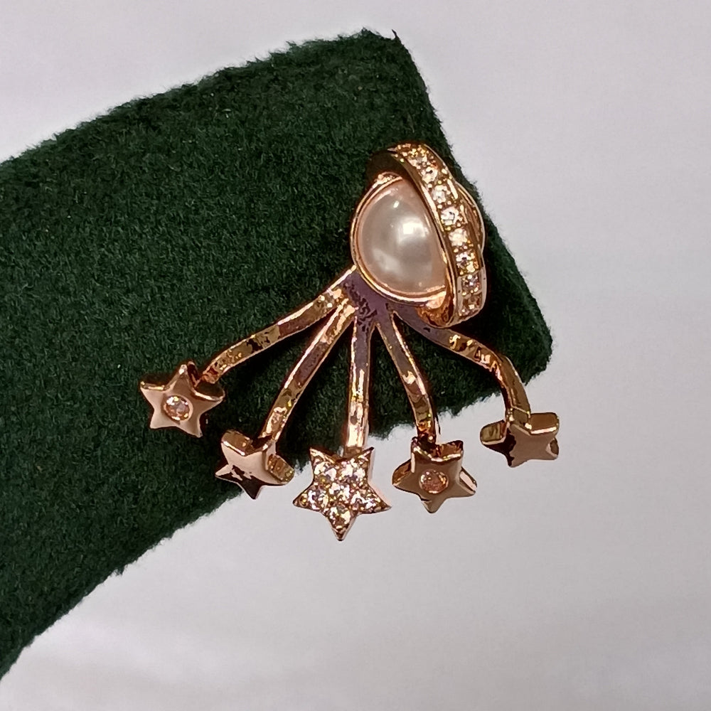 Rose Gold Earrings with Star Design