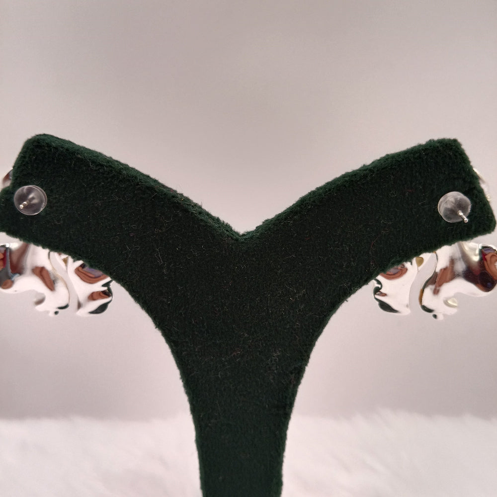 Glossy Amber or Yellow Color Statement Earrings