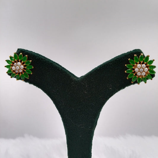 Moti Earrings (Green Color)