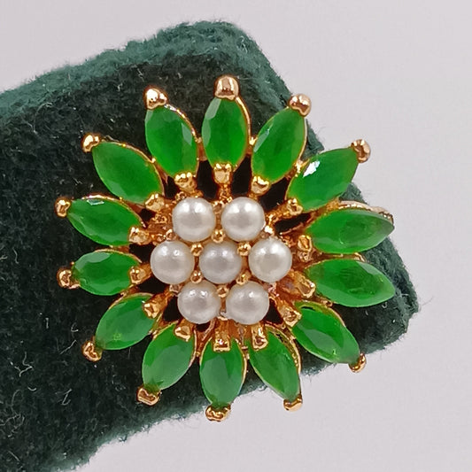 Moti Earrings (Green Color)