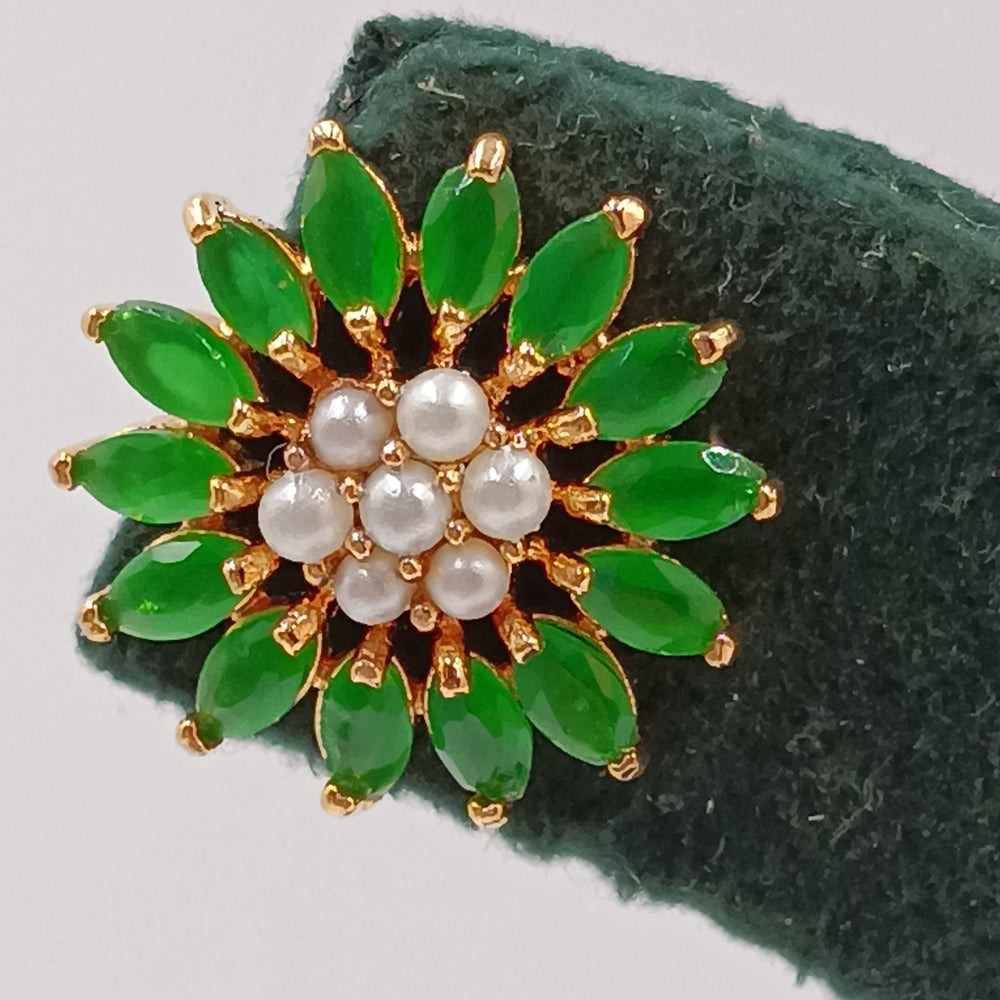 Moti Earrings (Green Color)