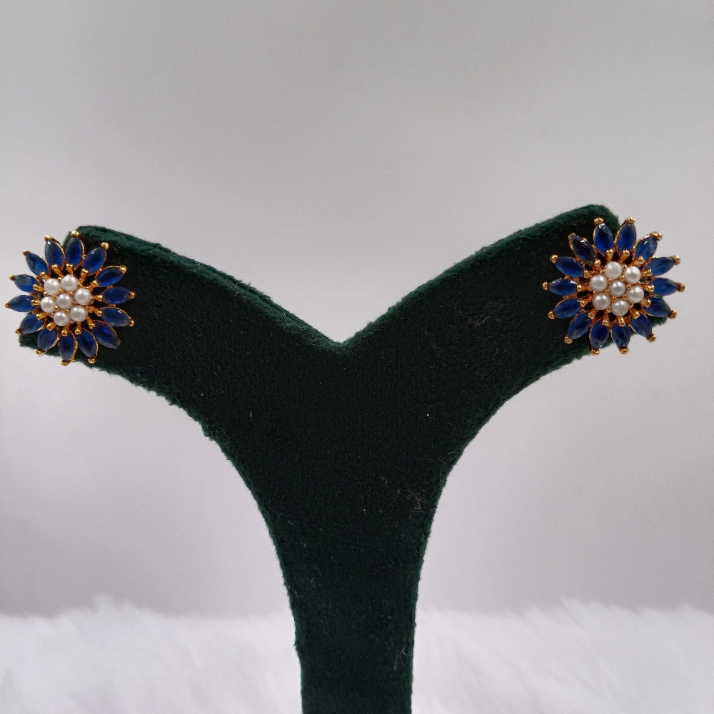 Moti Earrings (Dark Blue)